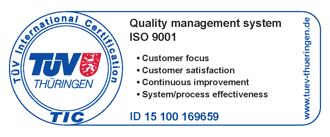 ISO 9001 TÜV certifikat